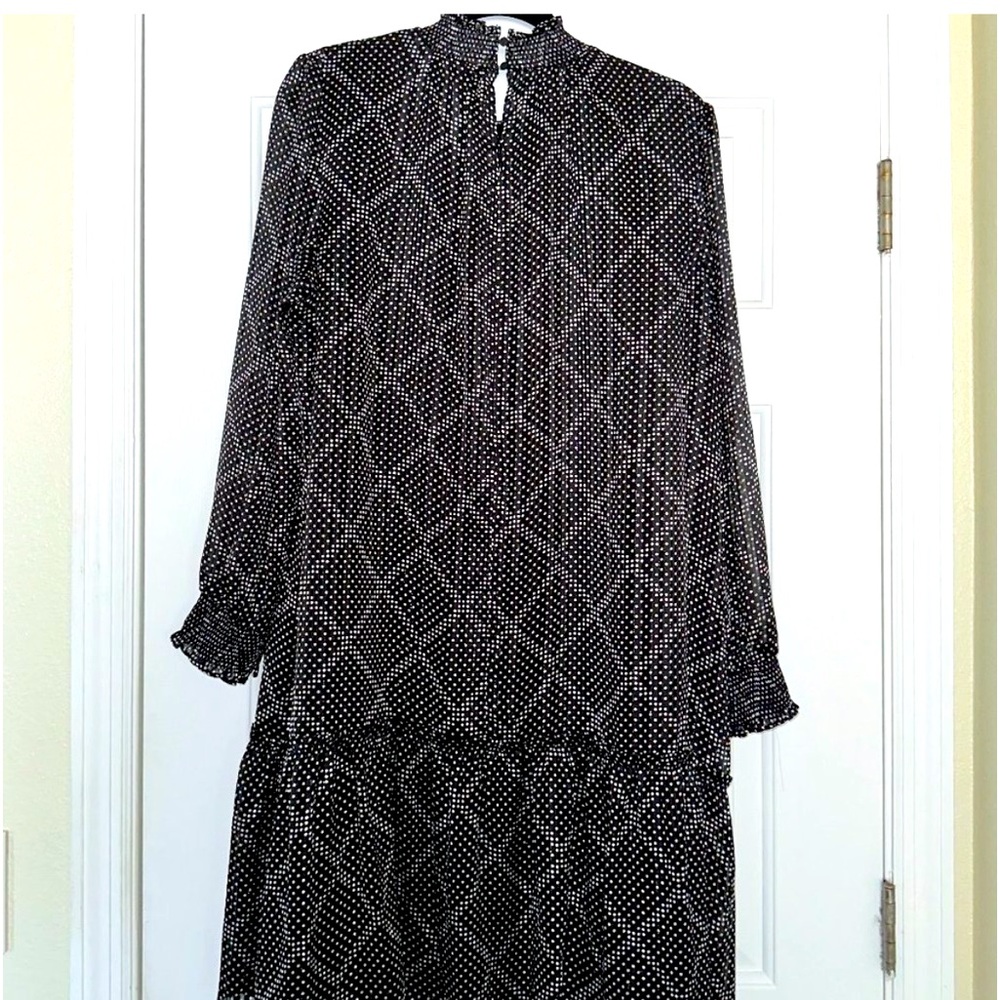 J. Crew Black and White Long Sleeve Dress